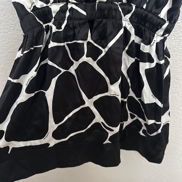 BEBE Vintage Y2K Silk Keyhole Tank Top, Empire Waist, Giraffe Print, Sz S - Picture 4 of 5